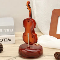 Rotating Music Box Guitar Violin Music Box Birthday Gift Girls Holiday Gift Living Room Creative Ornament Small Sculpture
