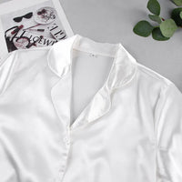 BKQU Pajamas Feathers Sleepwear Female 2 Piece Long Sleeve Turn Down Collar Tops Satin Casual Women Sets With Pants Autumn 2023