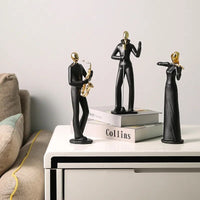 Abstract music band figure statues, resin dance sculpture crafts, suitable for TV cabinet wine cabinet study desktop decoration.