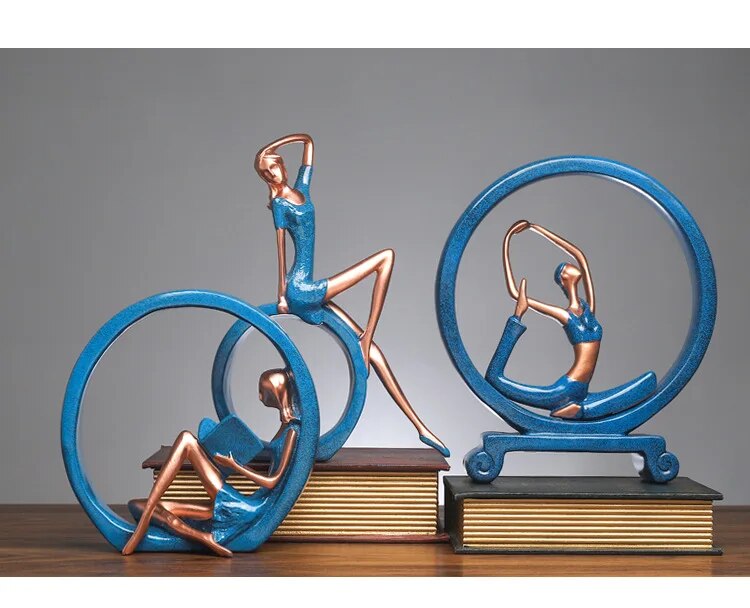 Modern simple resin crafts creative Yoga girl ornaments household ornaments abstract figure porch ornaments home decor