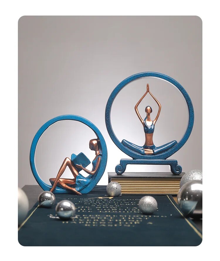 Modern simple resin crafts creative Yoga girl ornaments household ornaments abstract figure porch ornaments home decor