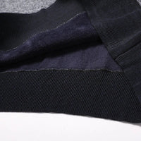 Autumn Winter Men's Long Sleeve Sweater Shirts Fake Two Pieces Pullovers Fleece Thick Shirt Knitted Casual Clothing 4XL