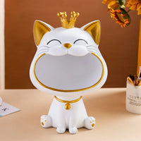 2023 Sculpture Lucky Cat Statue Table Decoration Miniature Figurine Sundries Storage Box Modern Living Room Desk Home Decor