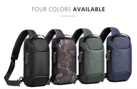 WEIXIER Shoulder Bag for Men Waterproof USB Man Crossbody Bag Anti-Theft Short Travel Messenger Sling Fashion Designer Chest Bag