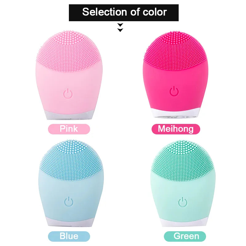 Electric Silicone Facial Brush and Skin Massager