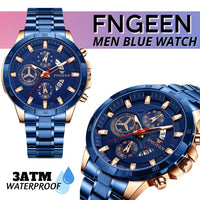 Blue Stainless Steel Quartz Classic Watch