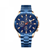 Blue Stainless Steel Quartz Classic Watch