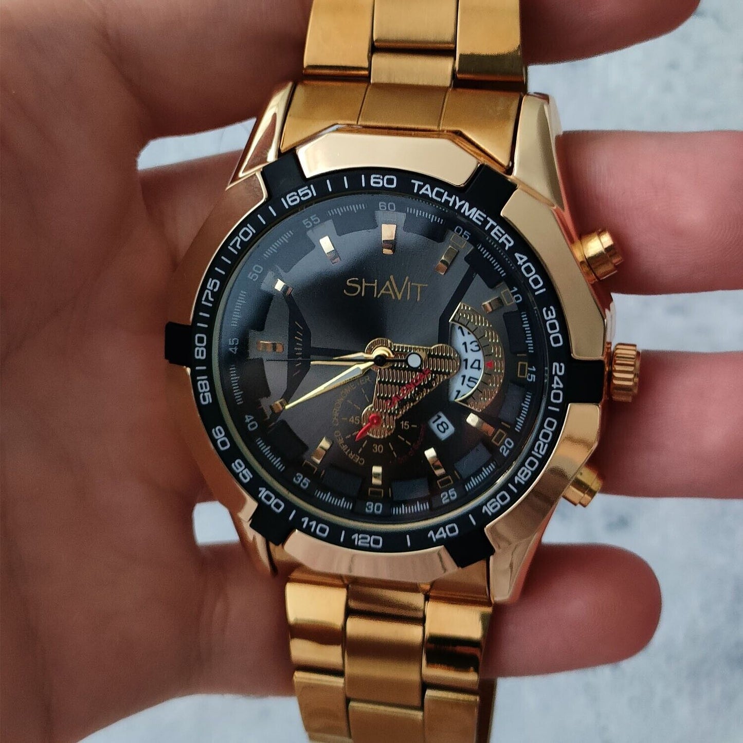 Classic Gold Men Quartz Watch Stainless Steel Business Watch