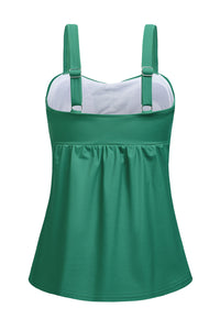 Adjustable Straps Ruched 2pcs Tankini Swimsuits