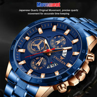 Blue Stainless Steel Quartz Classic Watch