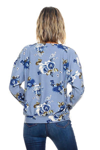 French Terry Floral Print Sweatshirts