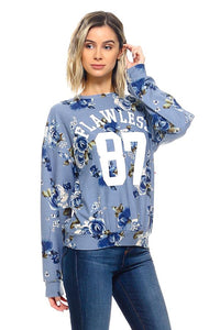French Terry Floral Print Sweatshirts