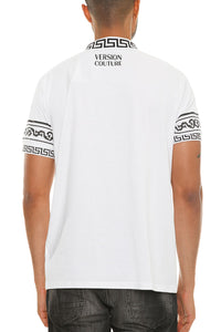 Italian Print Collared Polo Shirt