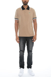 Italian Print Collared Polo Shirt