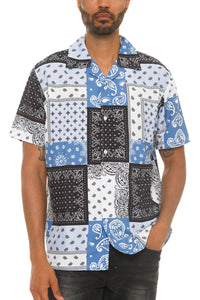 Mens Paisley Print Button Down Shirt