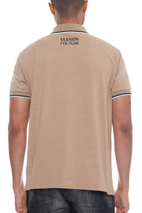 Italian Print Collared Polo Shirt