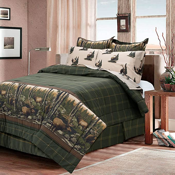 BRT - Rocky Mountain Forest Elk - Modern Rustic Complete Bedding Set
