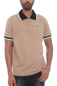 Italian Print Collared Polo Shirt
