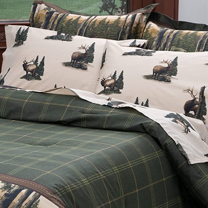 BRT - Rocky Mountain Forest Elk - Modern Rustic Complete Bedding Set