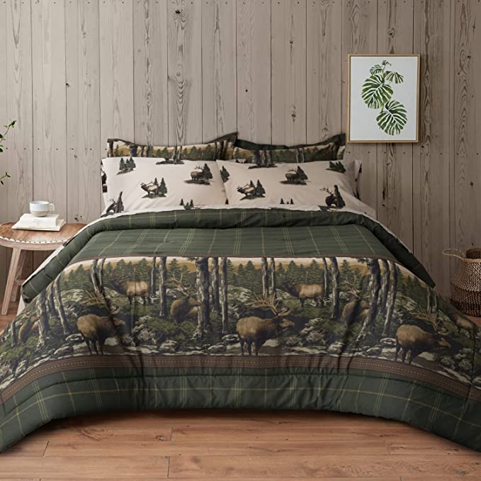 BRT - Rocky Mountain Forest Elk - Modern Rustic Complete Bedding Set