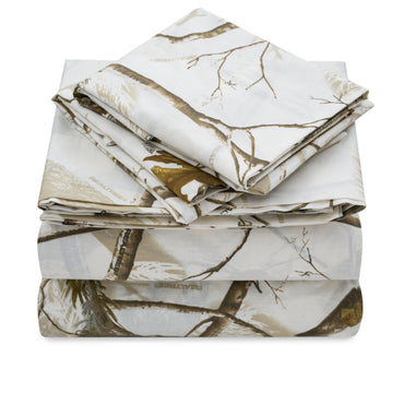 Realtree - All Purpose Snow - Camo Modern Snazzy Sheet Set For Bedding