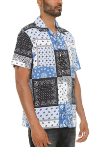 Mens Paisley Print Button Down Shirt