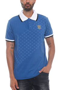 Italian Print Collared Polo Shirt