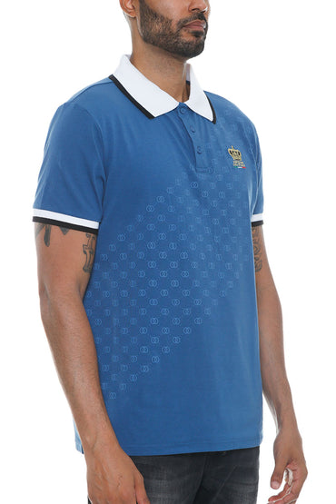 Italian Print Collared Polo Shirt
