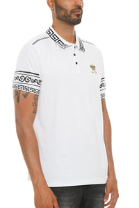 Italian Print Collared Polo Shirt