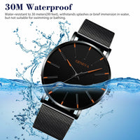 Waterproof Men's Watch Stainless Steel Quartz Analog Wristwatch