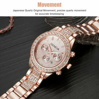 Geneva Women's  Classic Stainless Steel Crystal Quartz wristwatch for Women