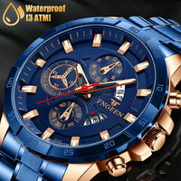 Blue Stainless Steel Quartz Classic Watch