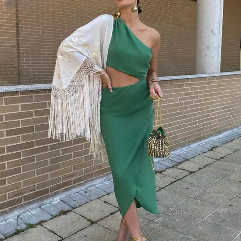 Asymmetric Cut Out Long Dress