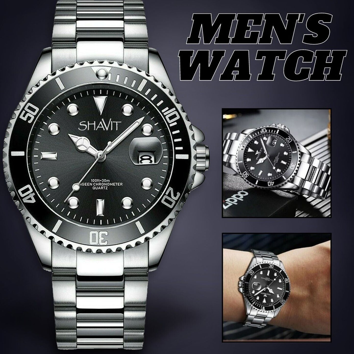 Luminous  Stainless Steel Quartz Classic Watch