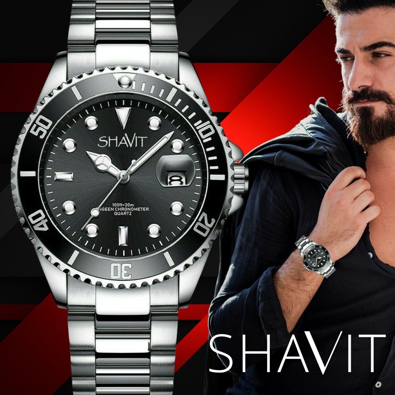Luminous  Stainless Steel Quartz Classic Watch