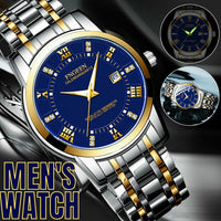 FNGeen Men's Watch Waterproof Classic  Stainless Steel Quartz Luminous