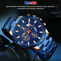 Blue Stainless Steel Quartz Classic Watch