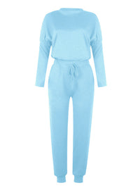 Women's Solid Color Sweatshirt & Sweatpants Set