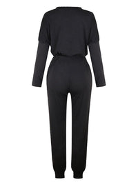 Women's Solid Color Sweatshirt & Sweatpants Set