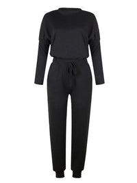 Women's Solid Color Sweatshirt & Sweatpants Set