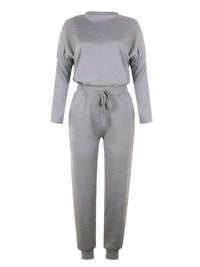 Women's Solid Color Sweatshirt & Sweatpants Set