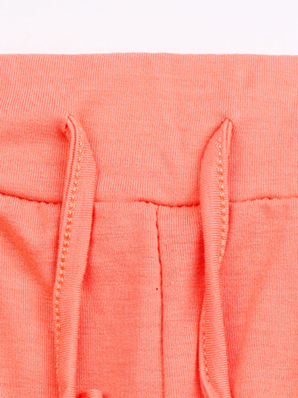 Women's Solid Color Sweatshirt & Sweatpants Set