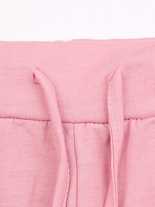 Women's Solid Color Sweatshirt & Sweatpants Set