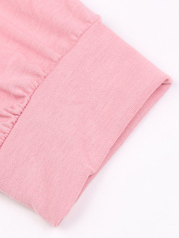 Women's Solid Color Sweatshirt & Sweatpants Set