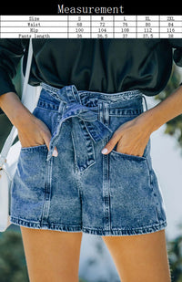 Women's Washed Denim Shorts Solid Color Belt Fashion Shorts
