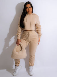 Women's solid color casual hooded sweatshirt suits