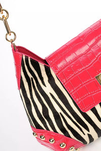Baldinini Red Calfskin Crossbody Bag
