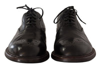 Dolce & Gabbana Black Leather Mens Lace Up Derby Shoes