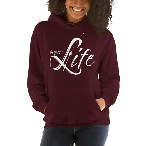 Womens Hoodie - Pullover Sweatshirt - White Graphic /inspire Life