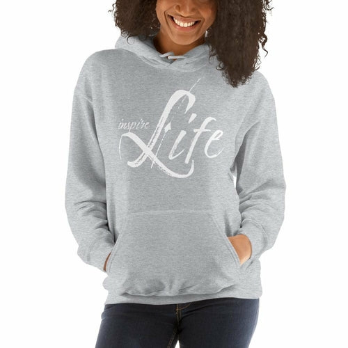 Womens Hoodie - Pullover Sweatshirt - White Graphic /inspire Life